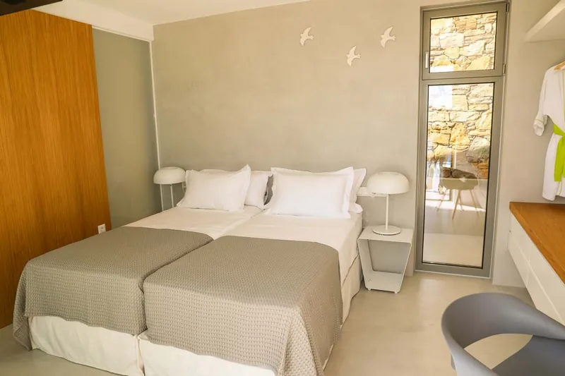 The bedroom with two single beds